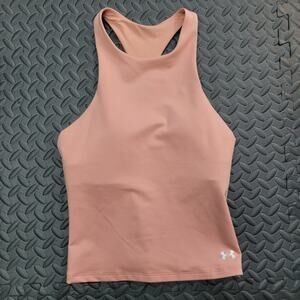 Under Armour High Neck Racerback Athletic Sports BraTank Top XS Coral Athleisure